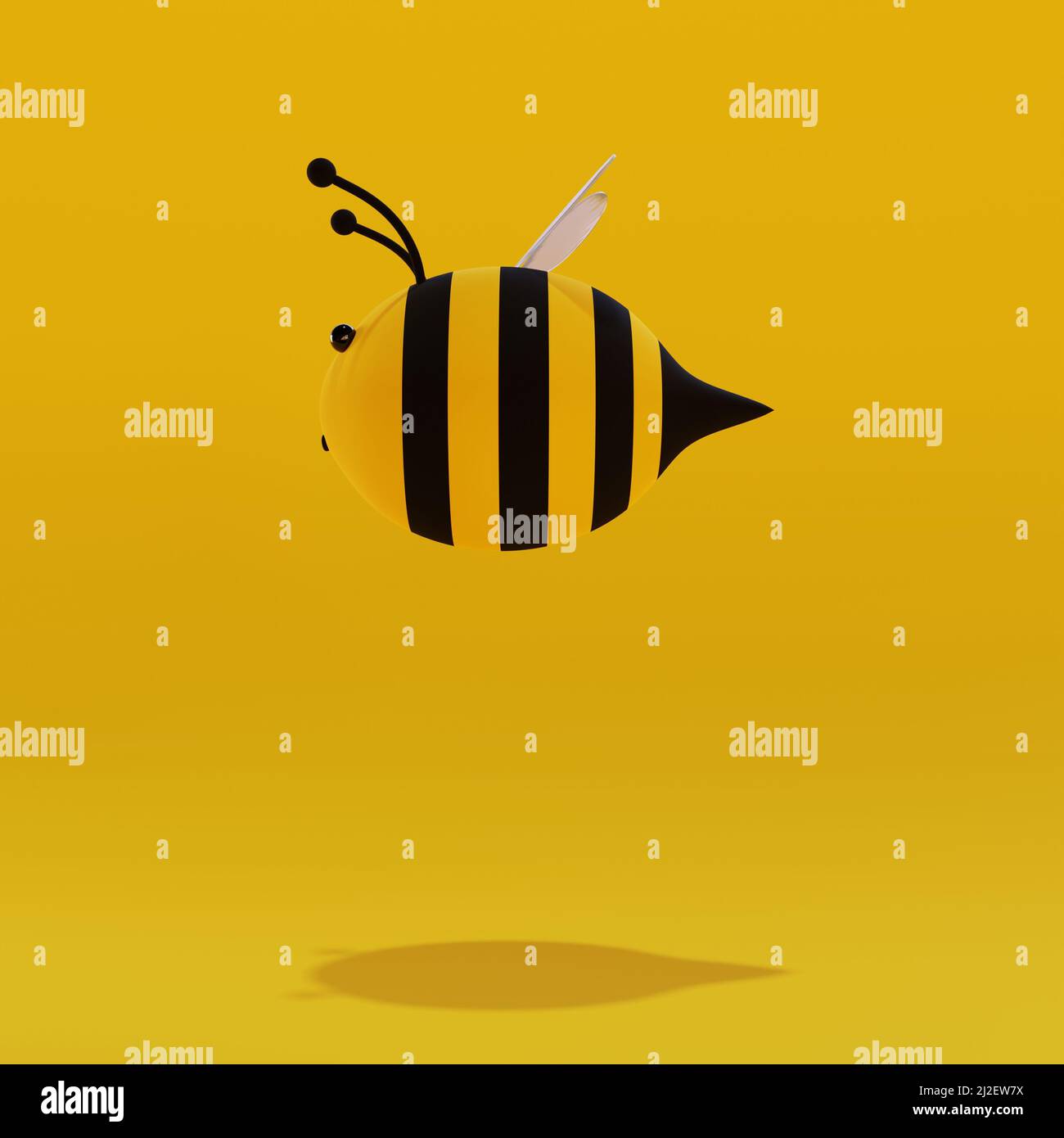 Character of cute bee on yellow background. 3D render Stock Photo - Alamy