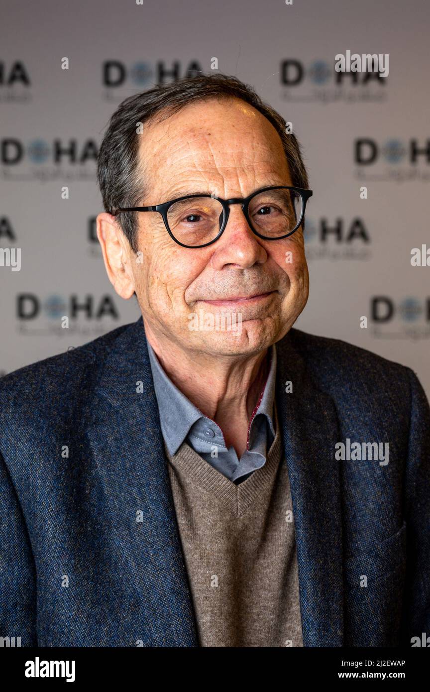 French journalist Alain Gresh poses at the Doha Forum in Doha, Qatar on March 26, 2022. Photo by MOFA-Balkis Press/ABACAPRESS.COM Stock Photo