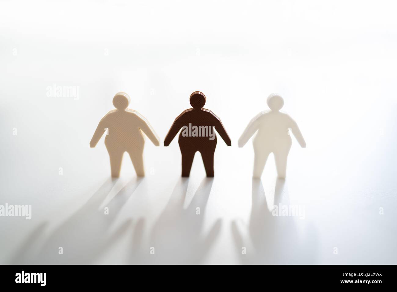 Positive Overweight Plus Size People. Diversity And Beauty Acceptance Stock Photo