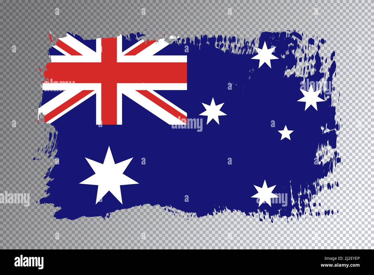 Australia flag brush stroke, national flag on transparent background