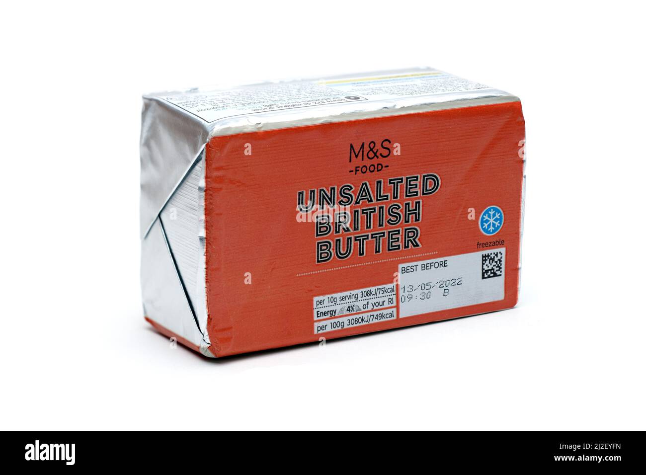 Marks and Spencer Unsalted British Butter Stock Photo