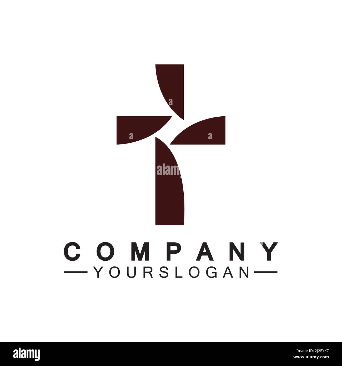 Church logo.Illustration of modern, clean church cross sign for a