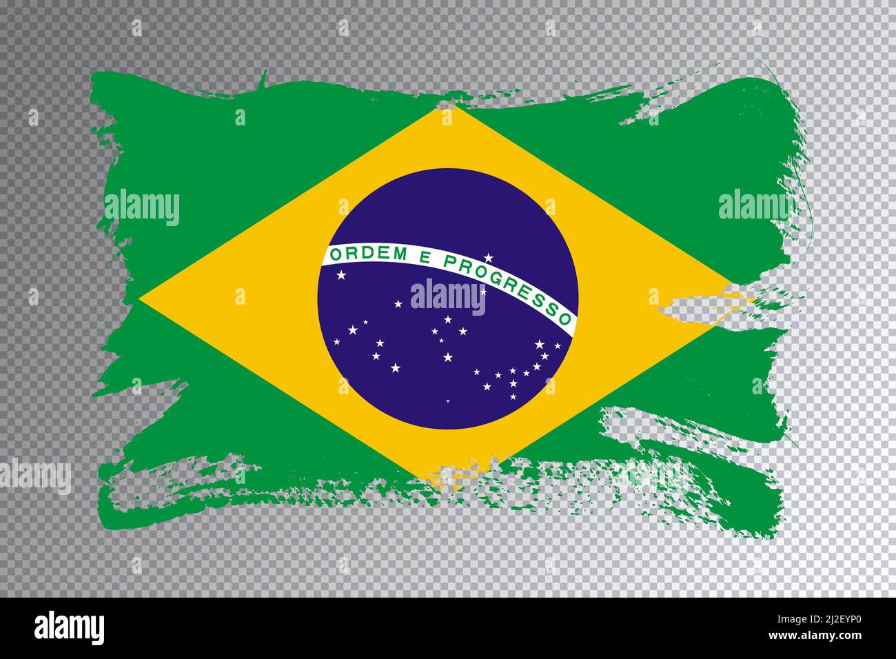 Brazil flag brush stroke, national flag on transparent background Stock ...