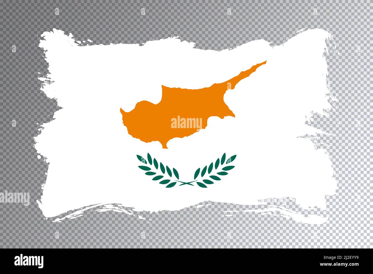 Cyprus flag brush stroke, national flag on transparent background Stock
