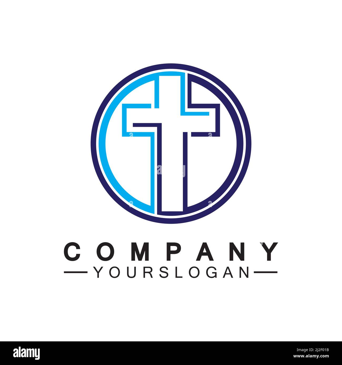 Church logo.Illustration of modern, clean church cross sign for a