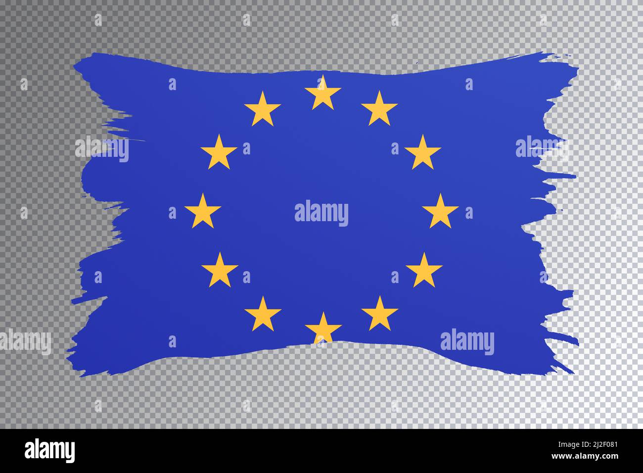 European Union flag brush stroke, national flag on transparent ...
