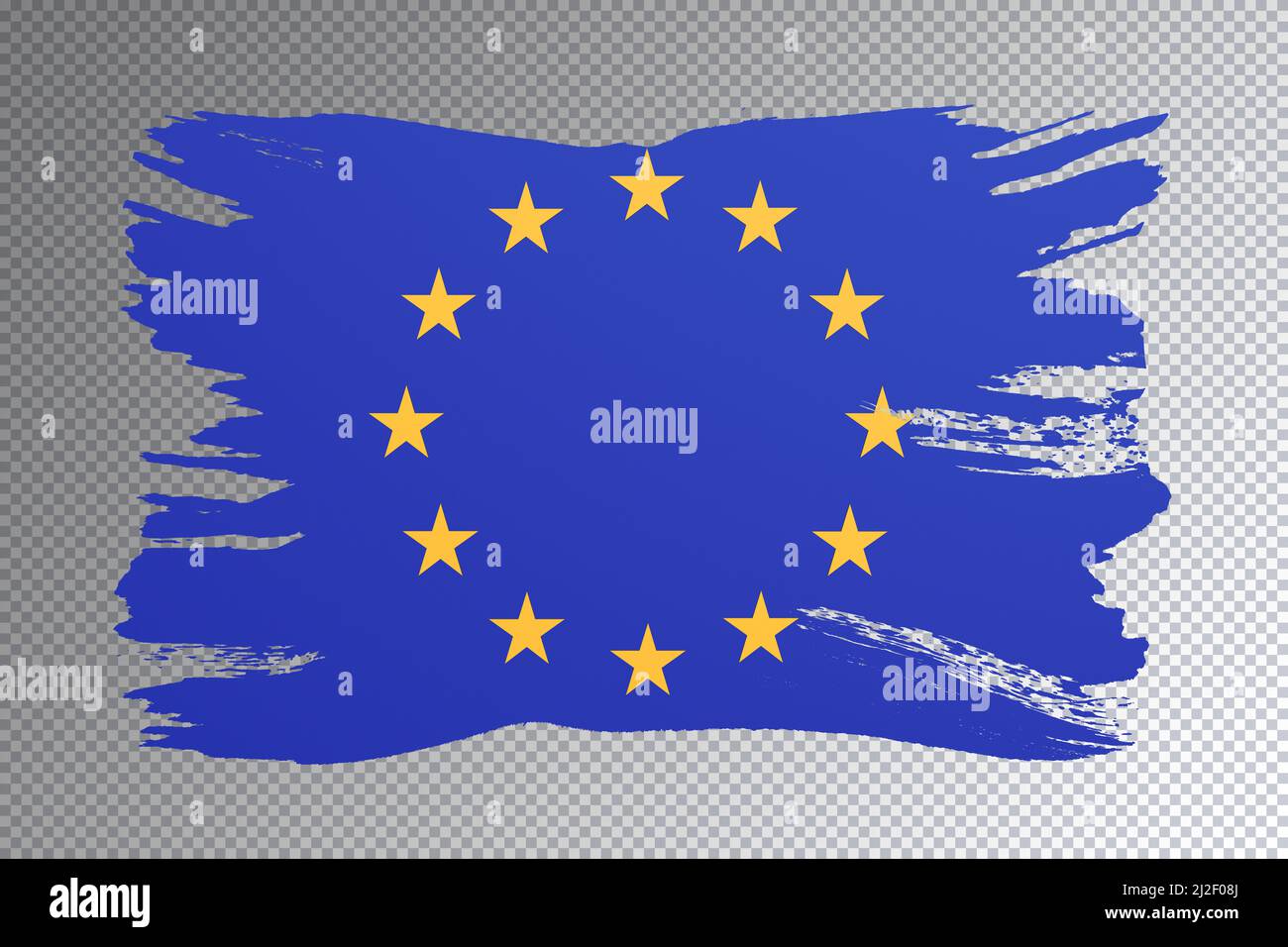 European Union flag brush stroke, national flag on transparent ...