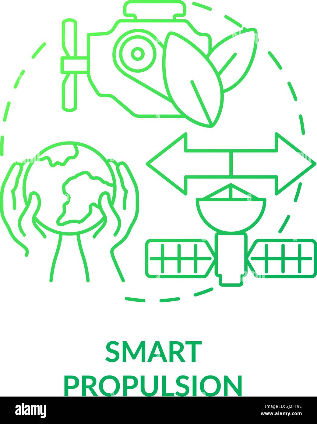 Smart propulsion green gradient concept icon Stock Vector