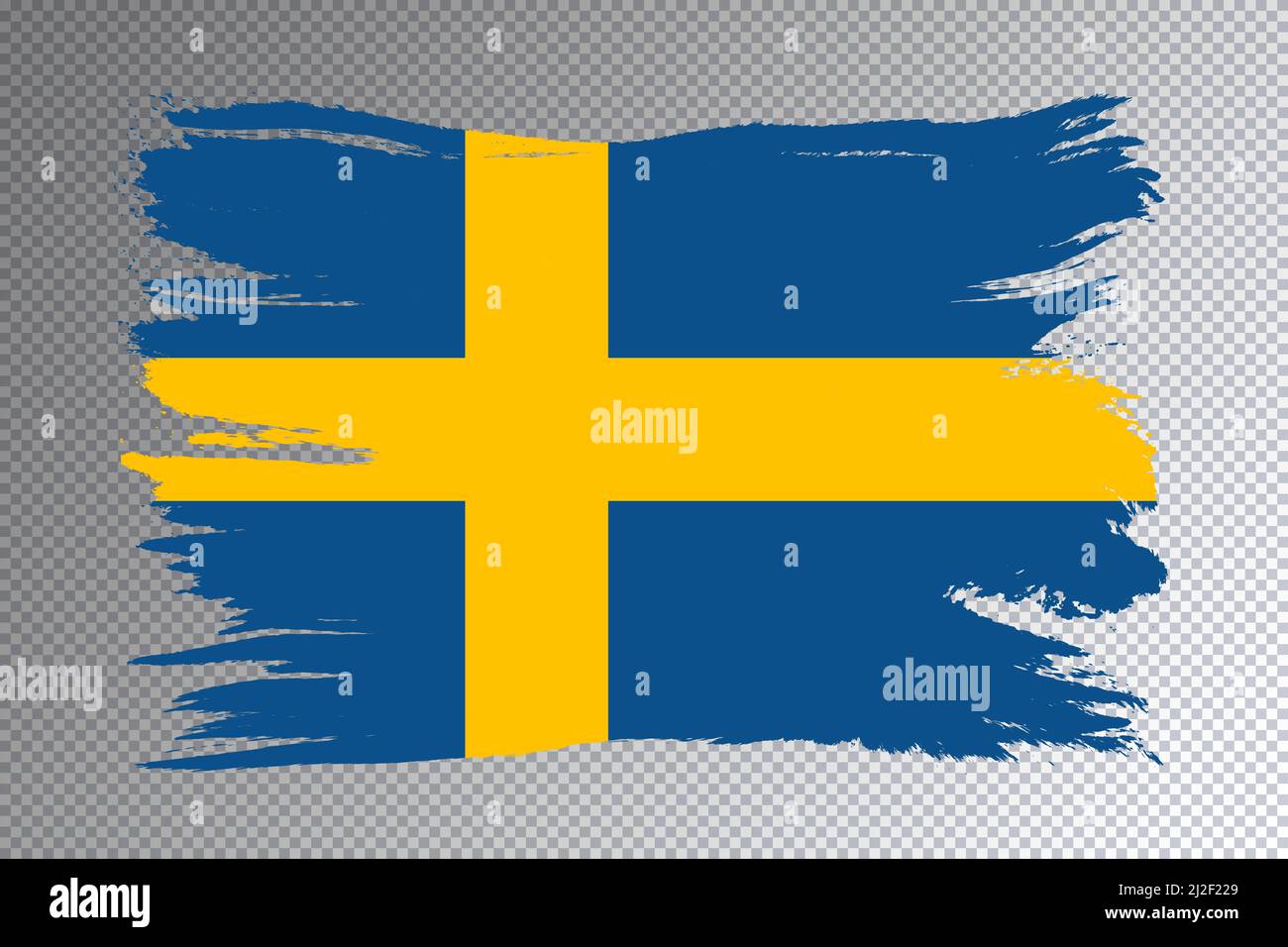 Sweden flag brush stroke, national flag on transparent background Stock ...