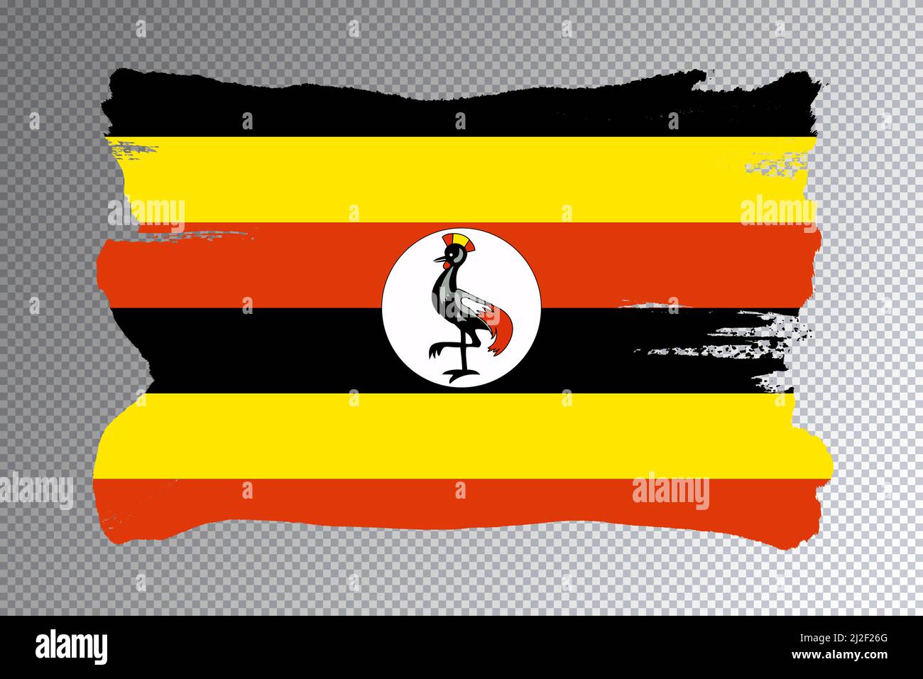 Uganda flag brush stroke, national flag on transparent background Stock ...