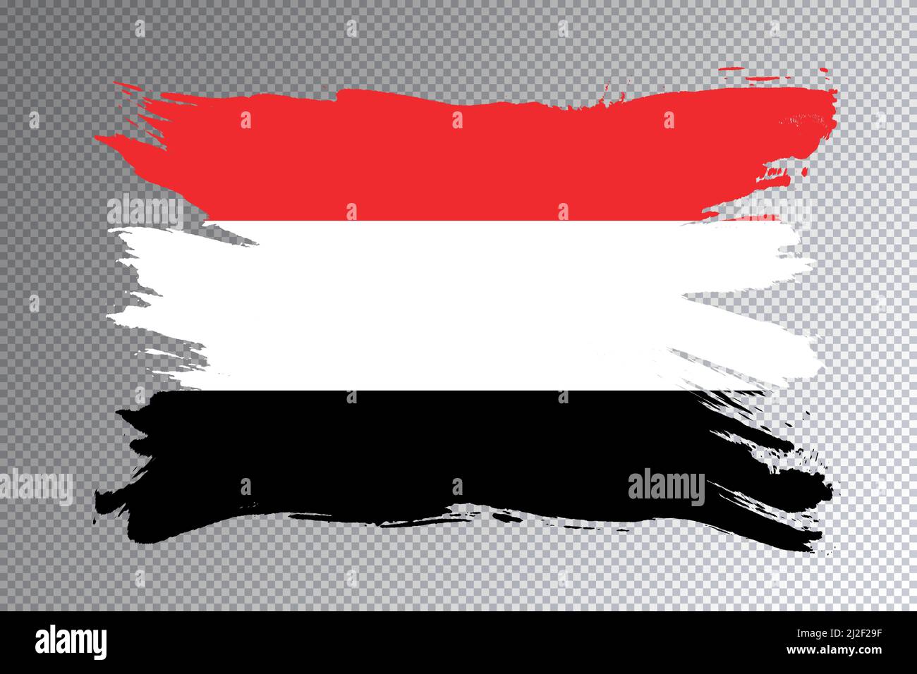 Yemen flag brush stroke, national flag on transparent background Stock ...