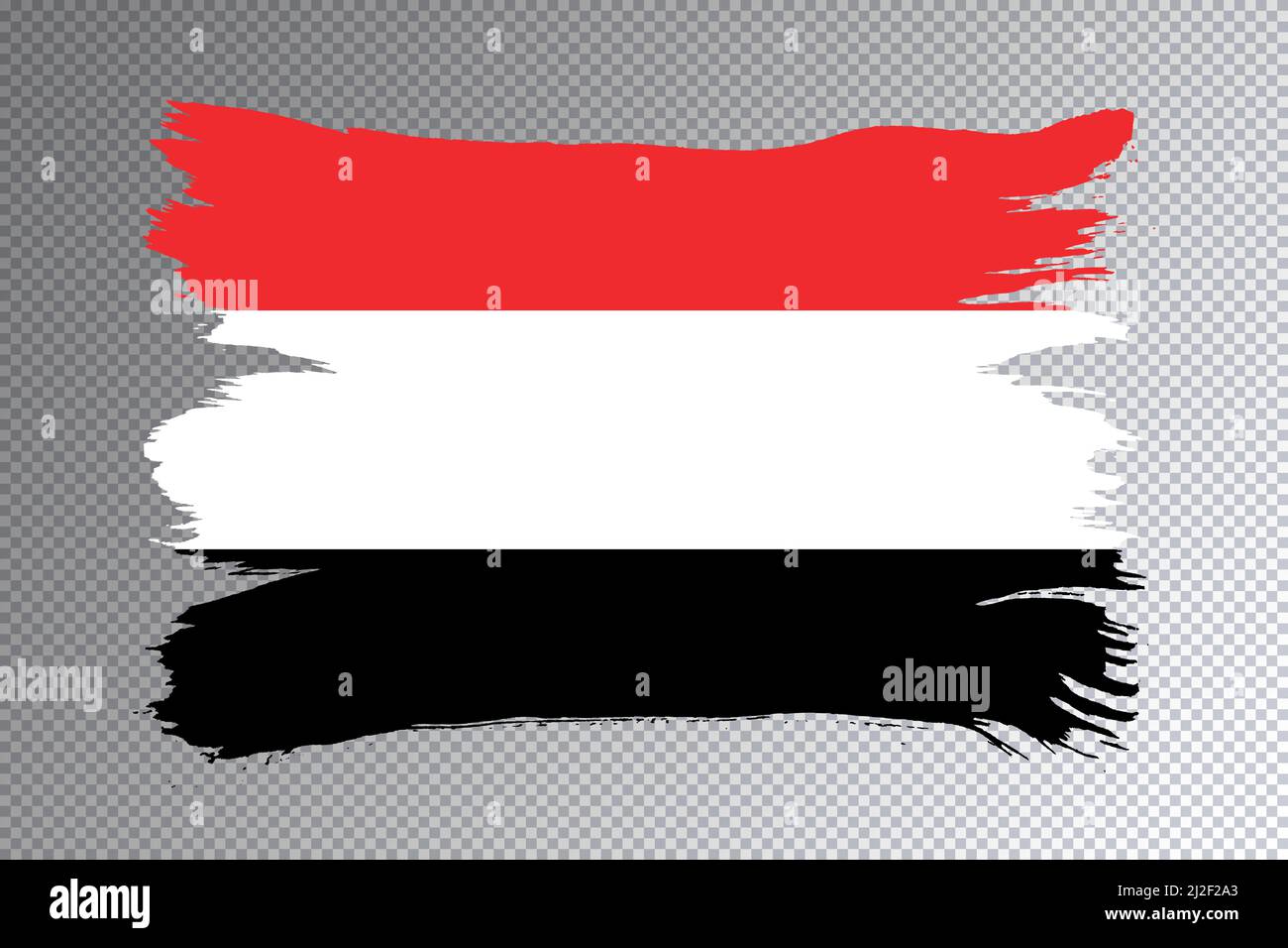 Yemen flag brush stroke, national flag on transparent background Stock ...