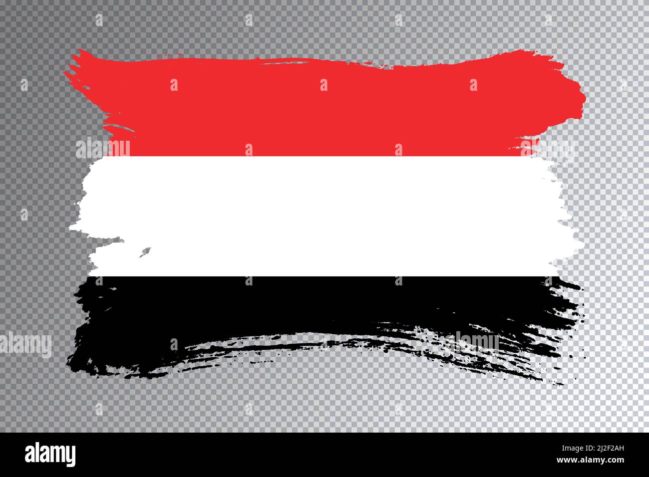 Yemen flag brush stroke, national flag on transparent background Stock ...