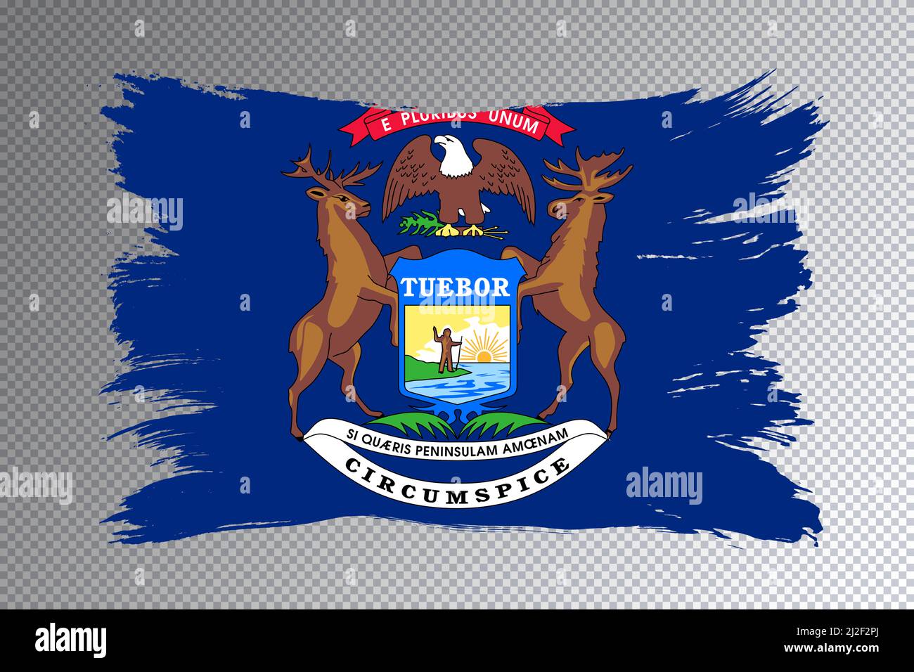Michigan State Flag Michigan Flag Transparent Background Stock Photo Michigan State Flag Michigan Flag Transparent Background 2J2F2PJ