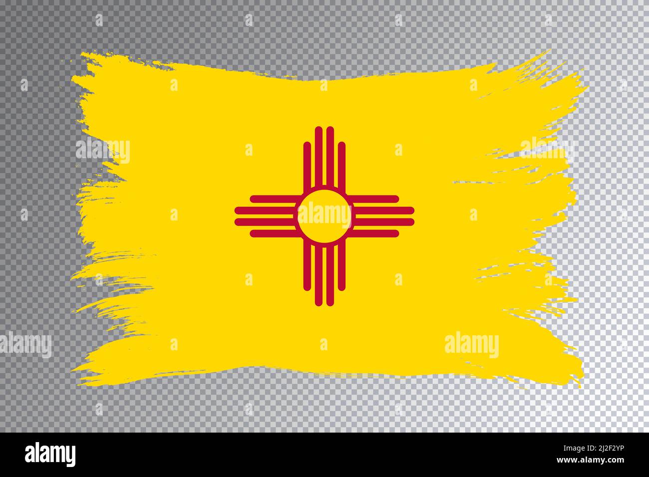 New Mexico state flag, New Mexico flag transparent background Stock Photo