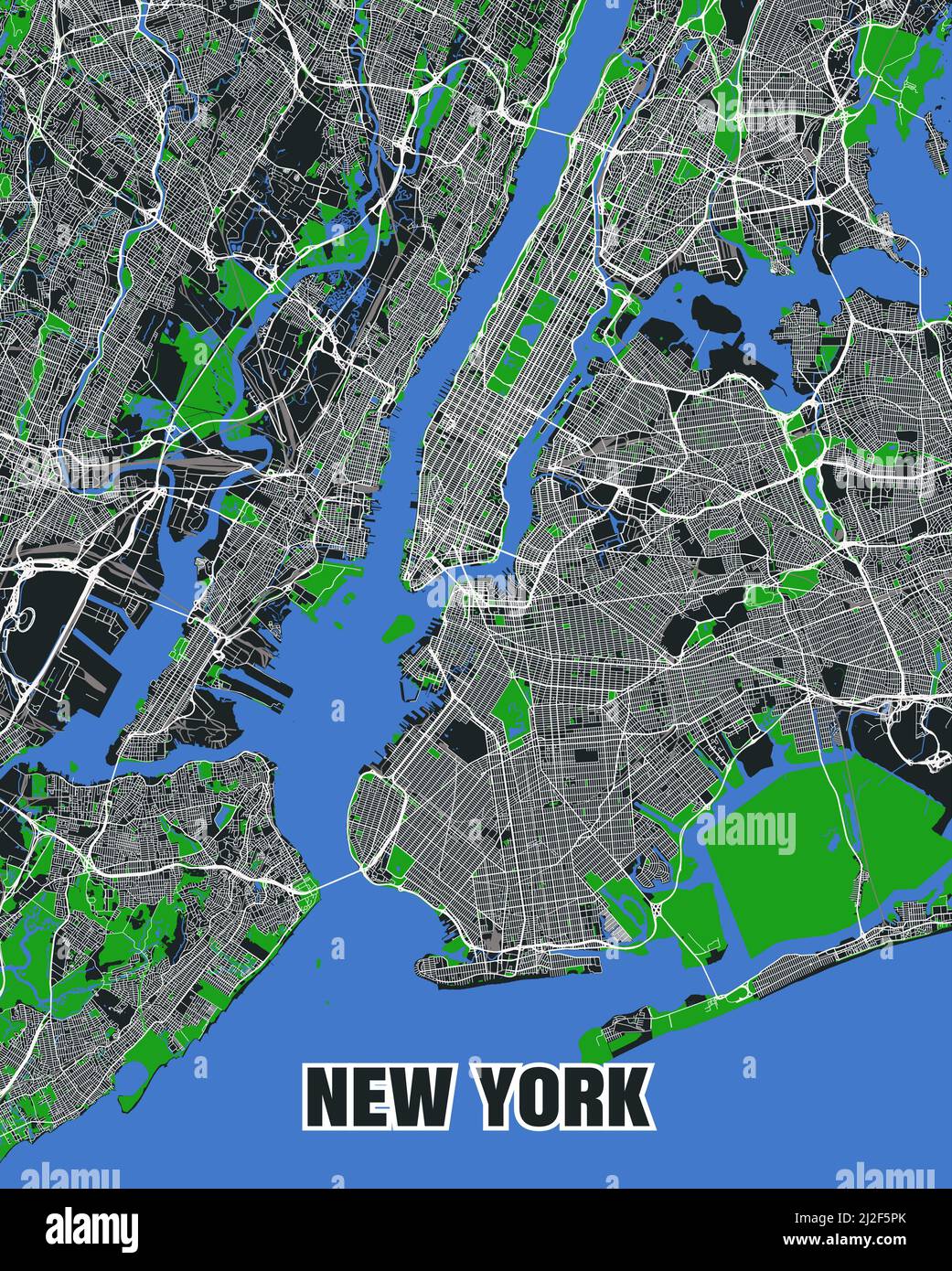 Detailed vector poster city map New York, USA Stock Vector Image & Art Alamy