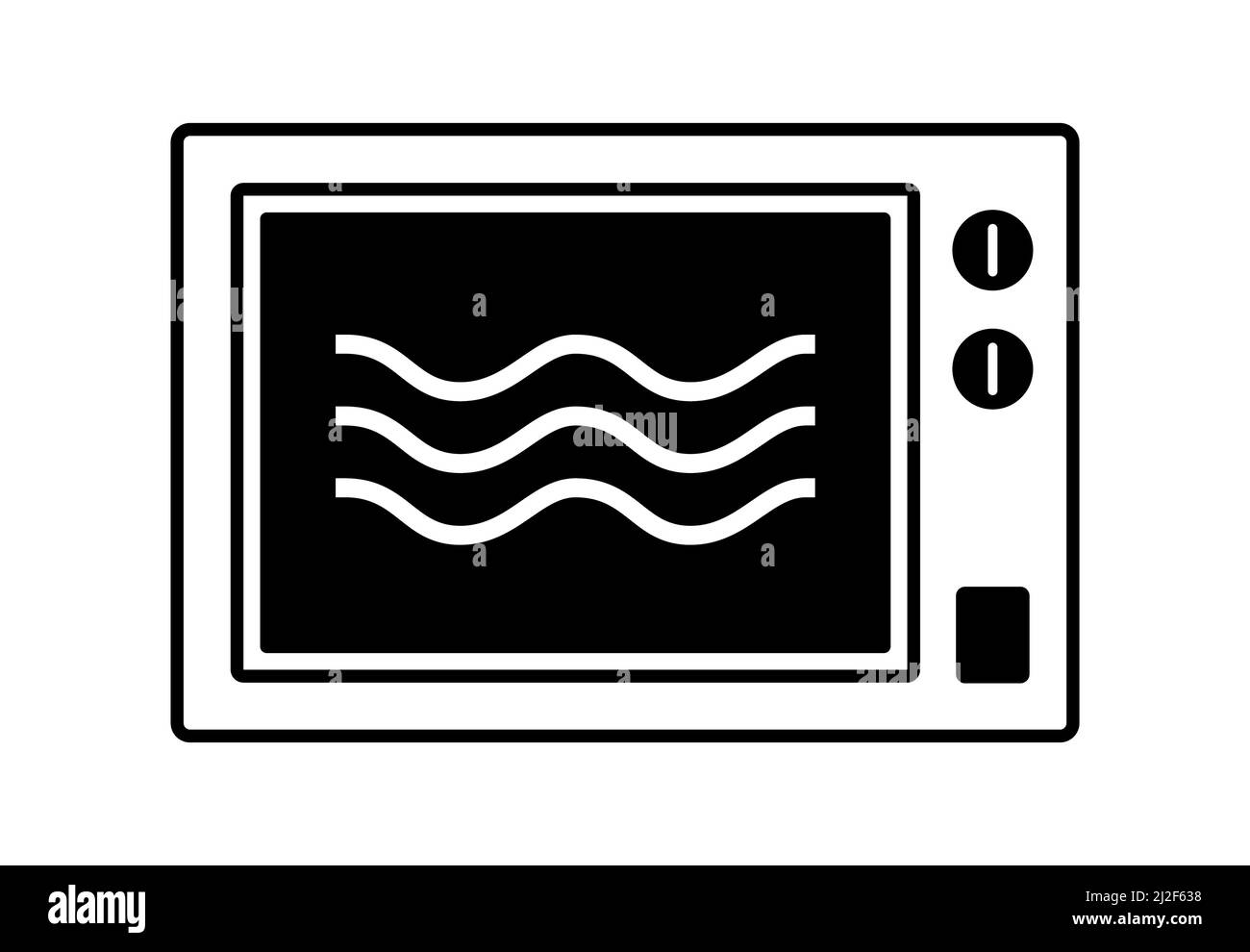 Kitchen microwave oven food preparation symbol vector illustration icons Stock Vector