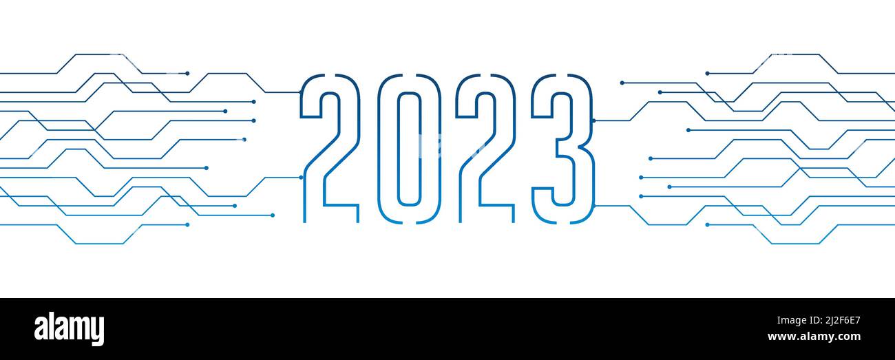 circuit board electronics digital technology banner 2023 blue Stock ...