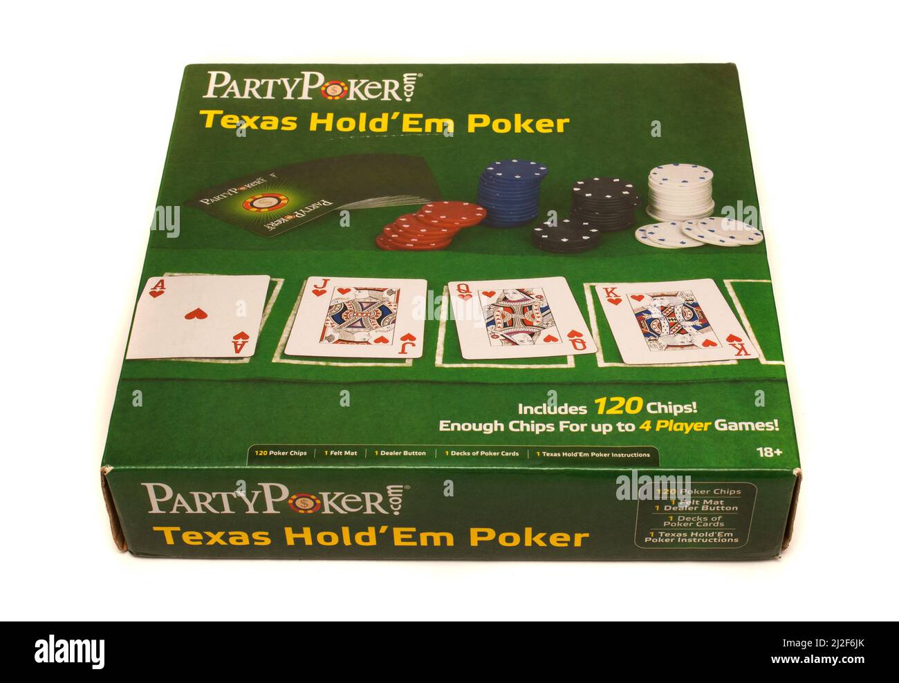 The boxed game, Party Poker - Texas Hold'Em Poker Stock Photo