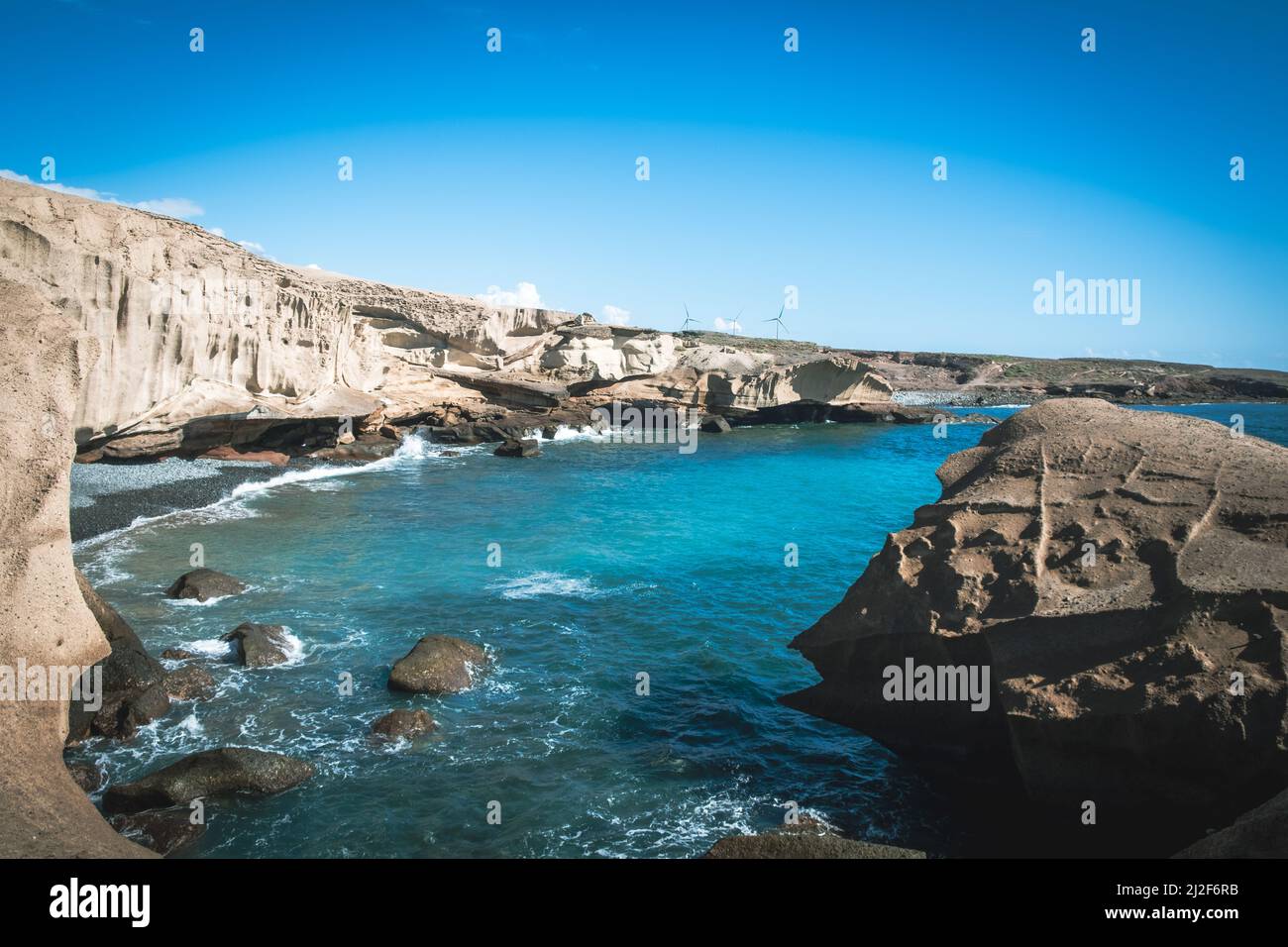 Picturesque rocky coastline of Tajajo, Tenerife Stock Photo