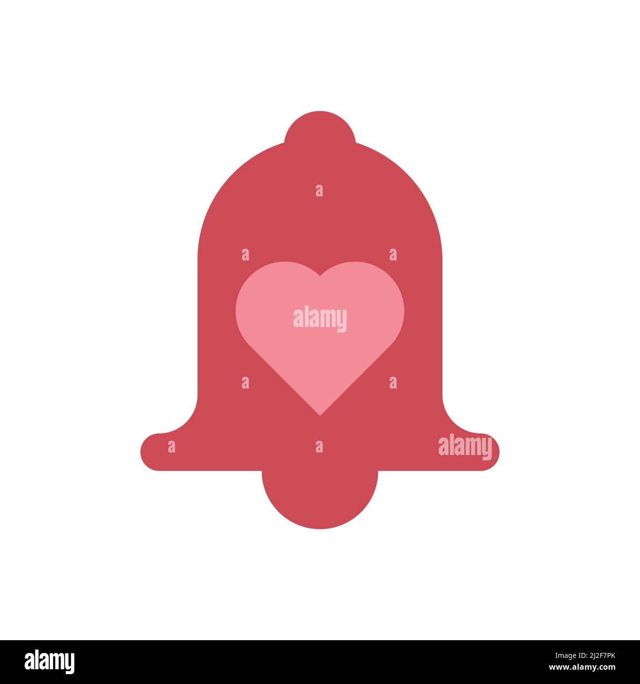 Bell with heart icon on white background Stock Vector