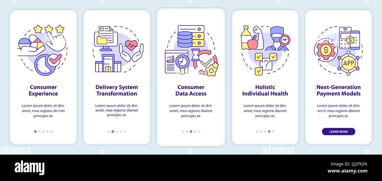 Healthcare issues onboarding mobile app screen Stock Vector Image & Art