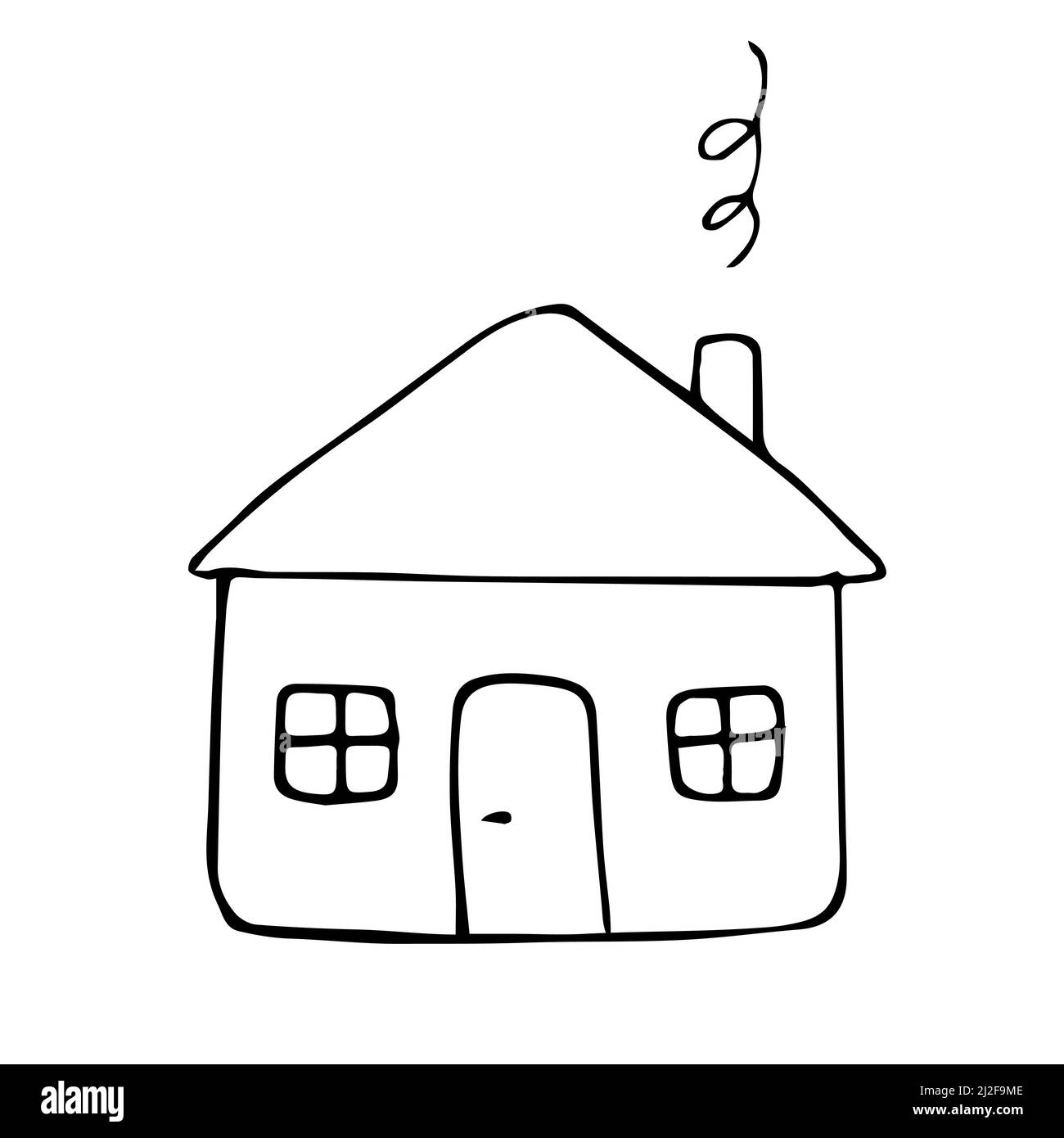 Vector hand drawn doodle sketch house isolated on white background ...