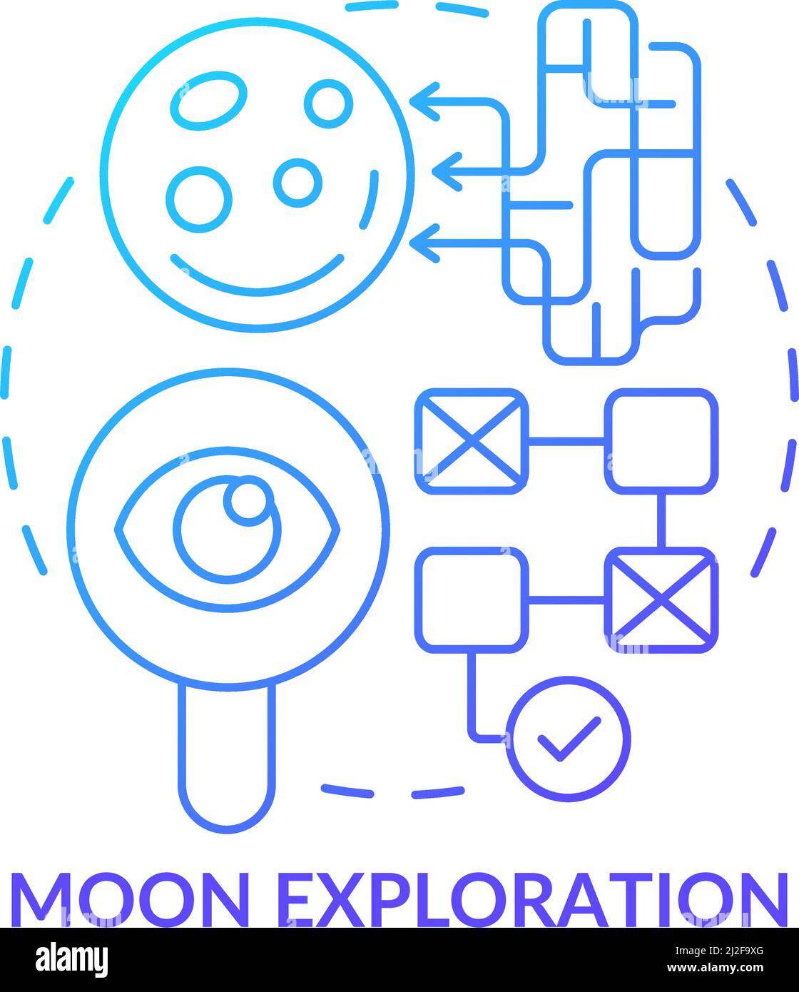 Moon exploration blue gradient concept icon Stock Vector Image & Art ...
