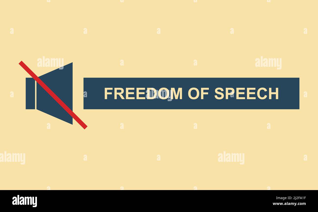 Freedom of speech concept. Creative social design. Motivation illustration. Stock Vector