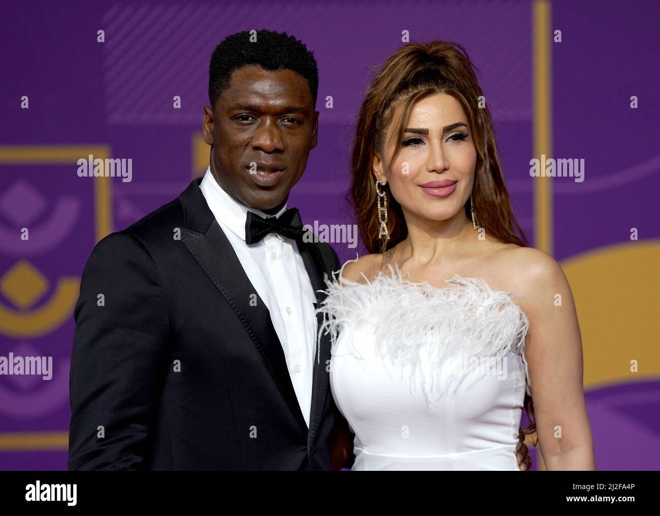 Clarence Seedorf and Sophia Makramati during the FIFA World Cup Qatar