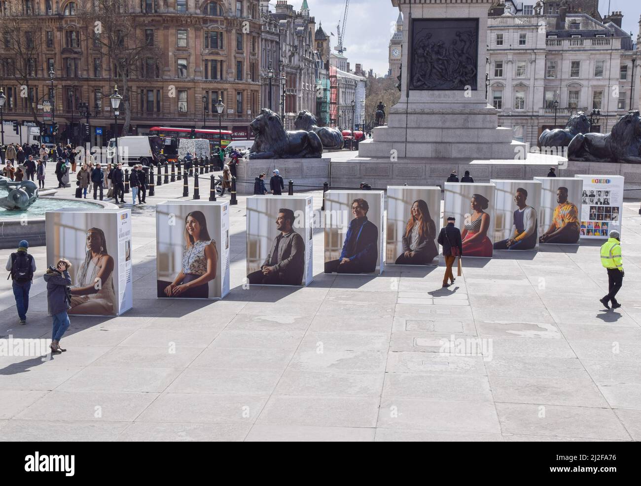 London, UK. 1st Apr, 2022. A special free exhibition was set up in  Trafalgar Square to mark the launch of the London Games Festival, which  takes place 1st-10th April. The London Games