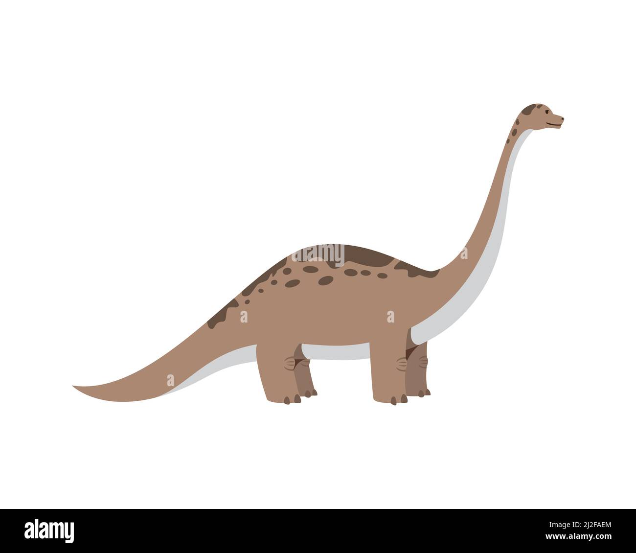 Detailed Standing Brontosaurus the Jurassic Animal Illustration Vector Stock Vector