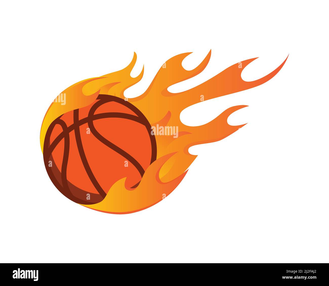 Modern Flaming Hot Basket Ball Illustration Vector Stock Vector