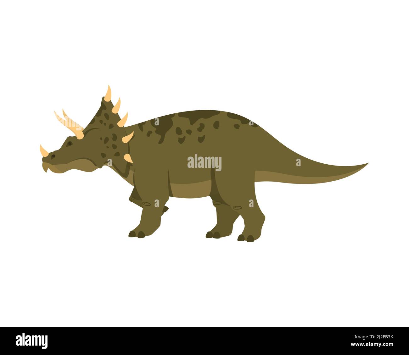 Detailed Triceratops the Jurassic Animal Illustration Vector Stock Vector