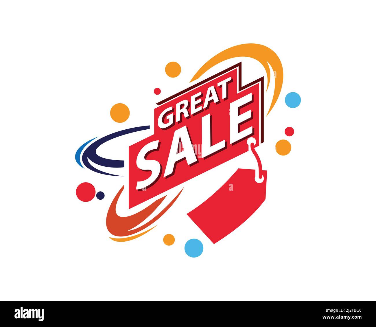 Great Sale Promo Sign with Price Tag Illustration Vector Stock Vector
