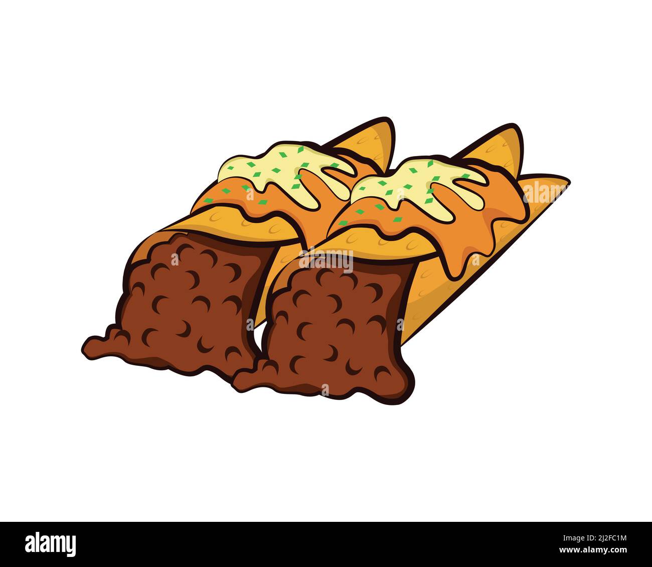 Detailed Enchiladas the Mexican Food Illustration Vector Stock Vector