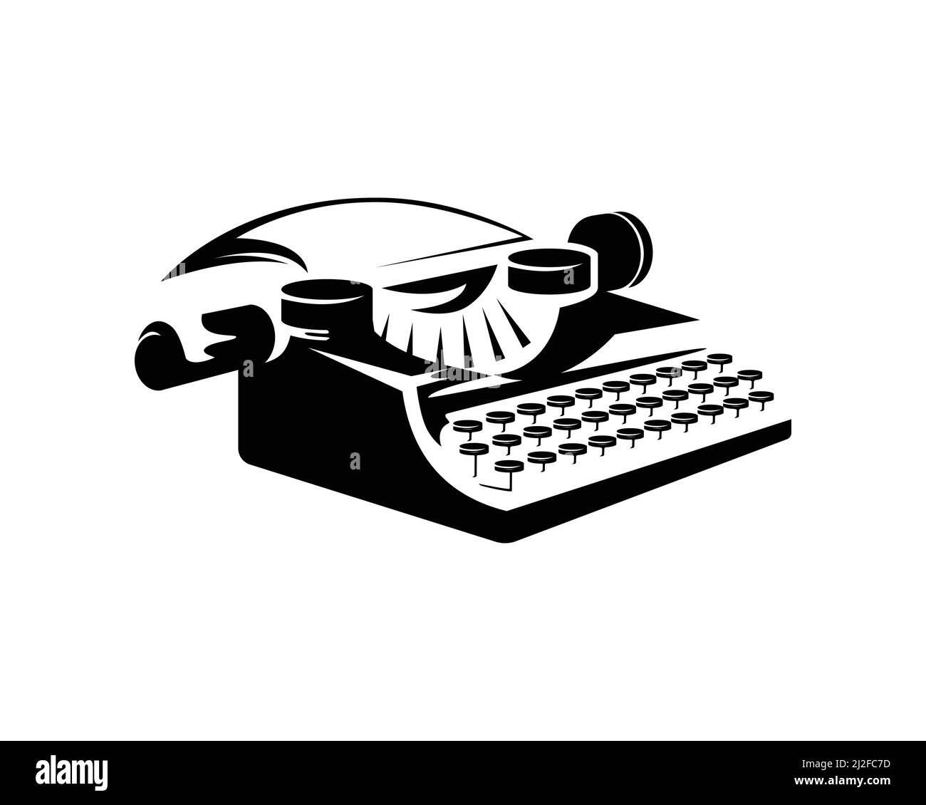 Old and Antique Typewriter Illustration Vector Stock Vector