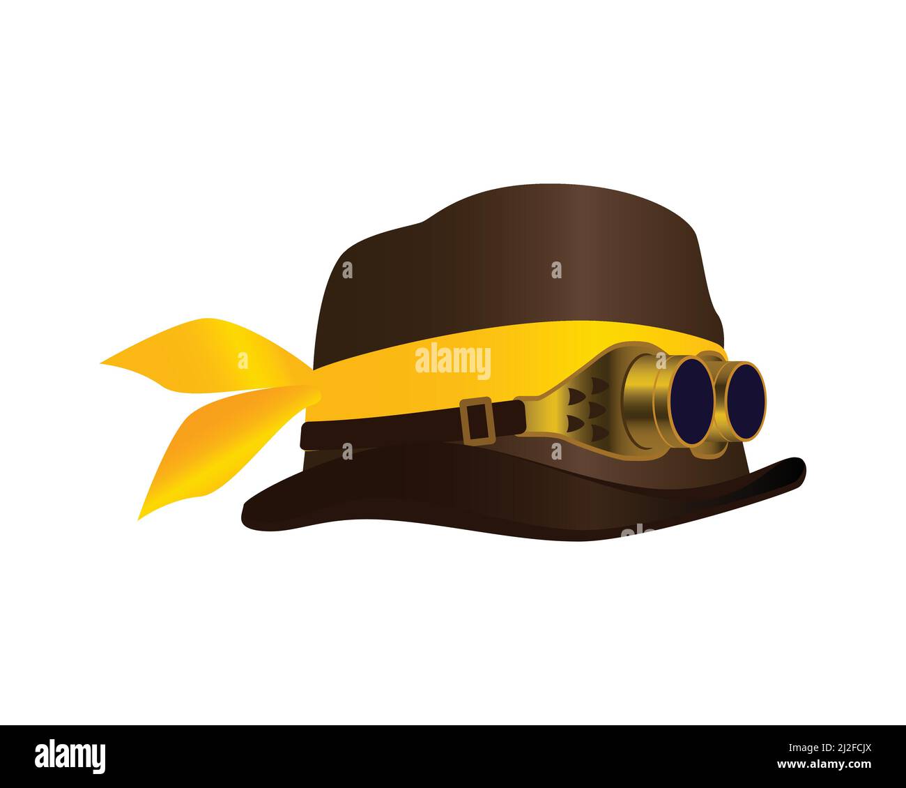 Detailed and Attractive Steampunk Hat Illustration Vector Stock Vector