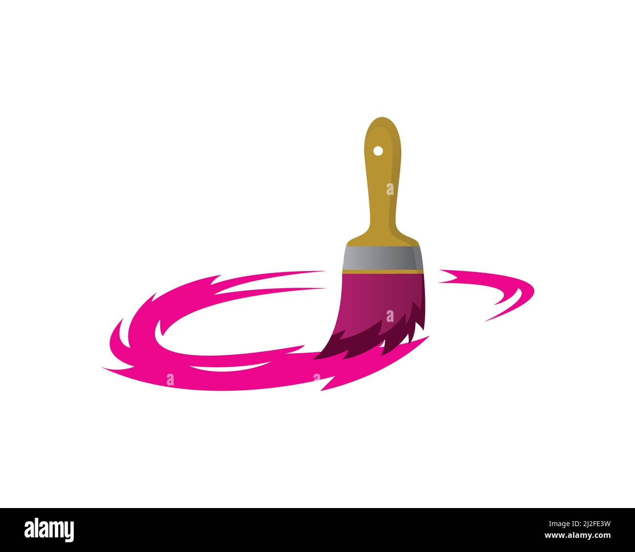 Paint Brush with Swirl Ink Vector Stock Vector