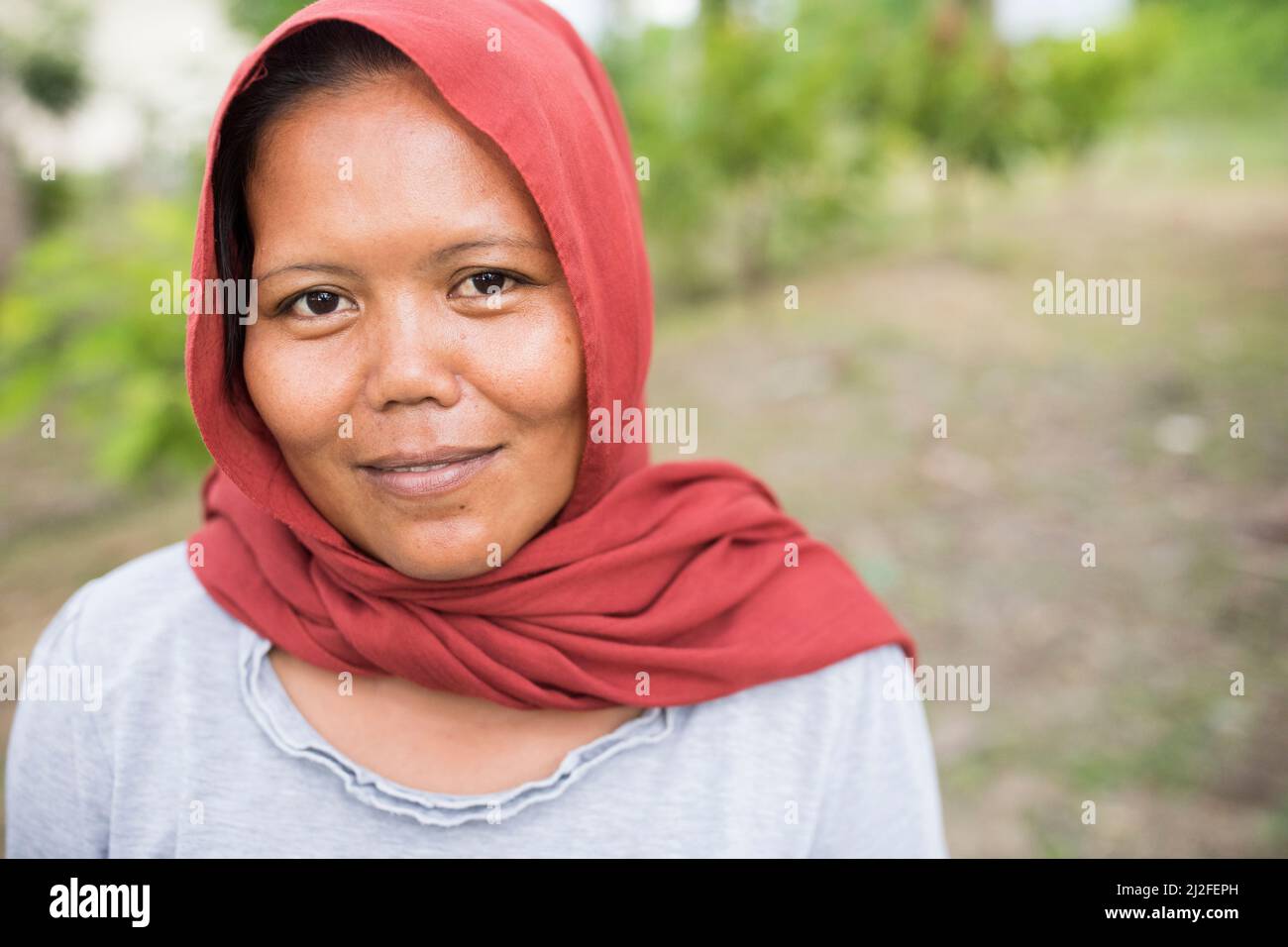 Portrait of a woman on the island of Sulawesi, Indonesia, Asia. Stock Photo