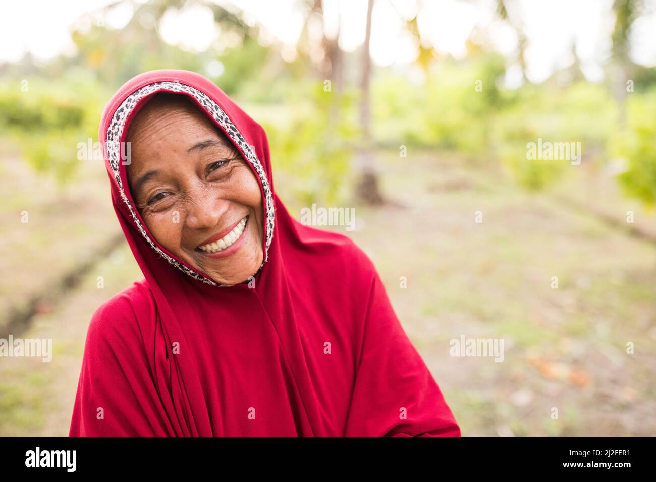 Portrait of a woman on the island of Sulawesi, Indonesia, Asia. Stock Photo