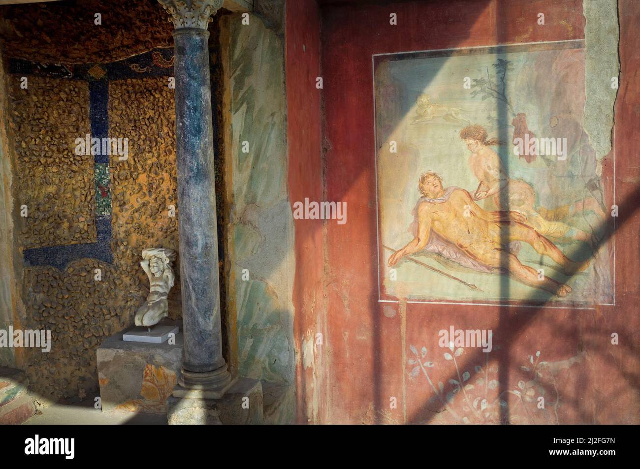 Frescoes in the ancient Roman city of Pompeii Stock Photo Alamy