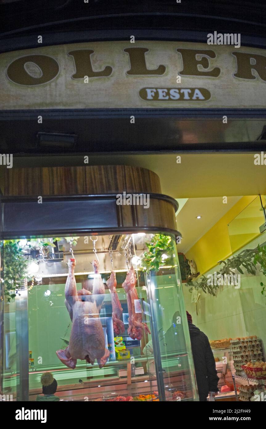 The window display of a butchers in Naples Stock Photo Alamy