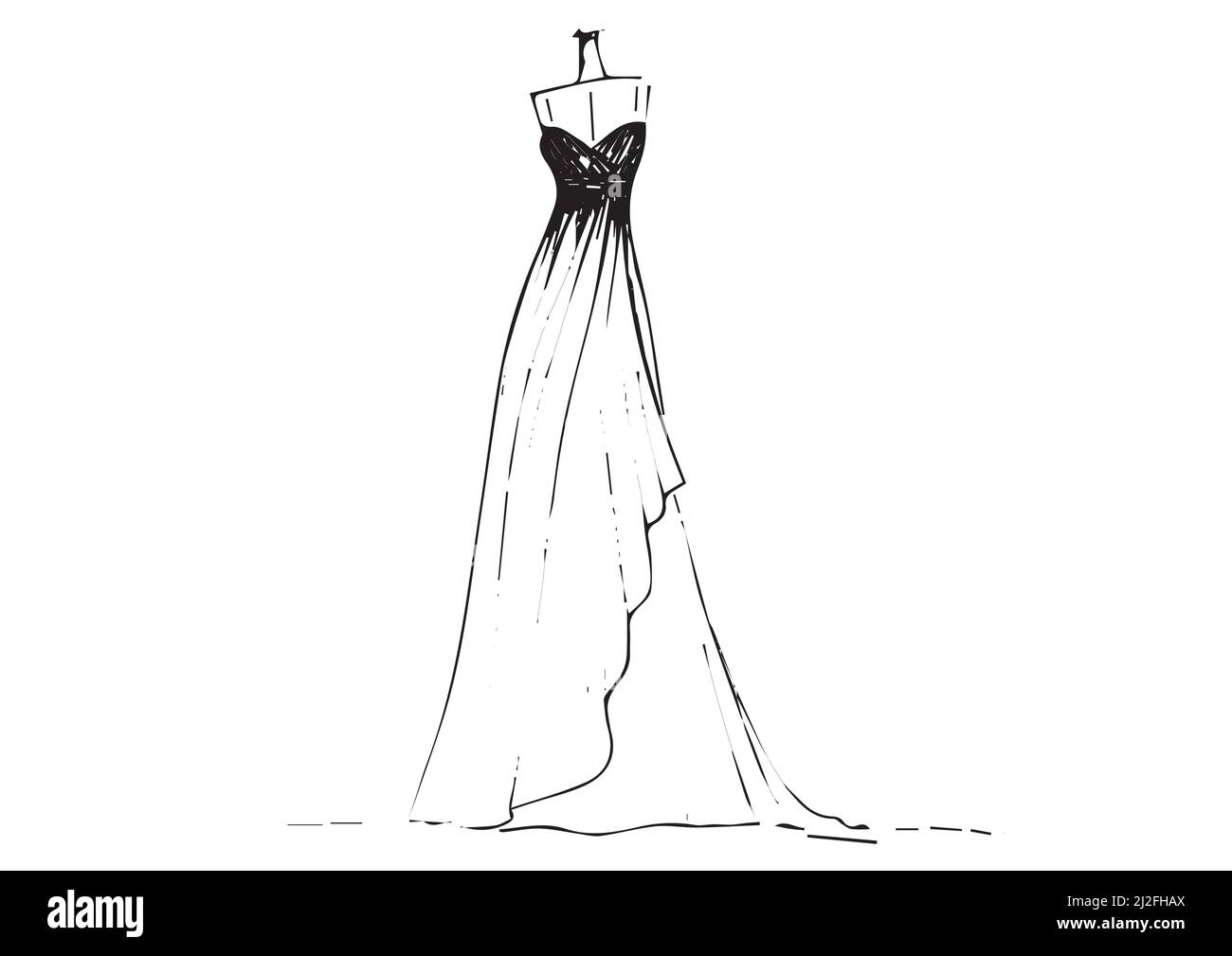 Women s casual hot party dress gowns for ladies clothing fashion best illustration art in vector kids girl women s sketch wear artwork Stock Vector Image Art Alamy