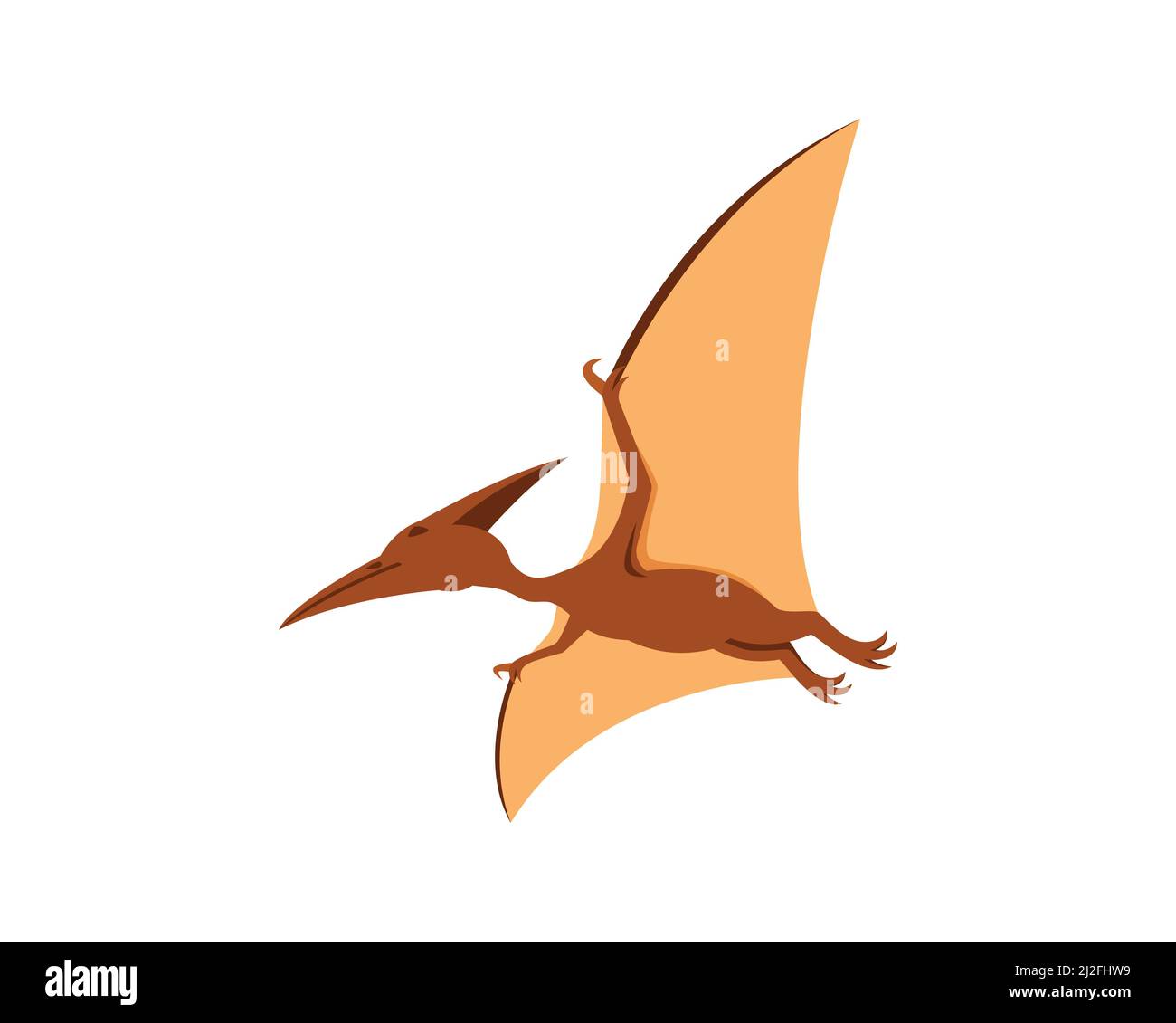 Detailed Flying Pterodactyl the Jurassic Animal Illustration Vector Stock Vector