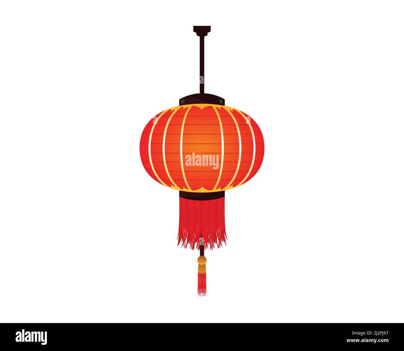 Detailed Chinese Paper Lantern Illustration Vector Stock Vector