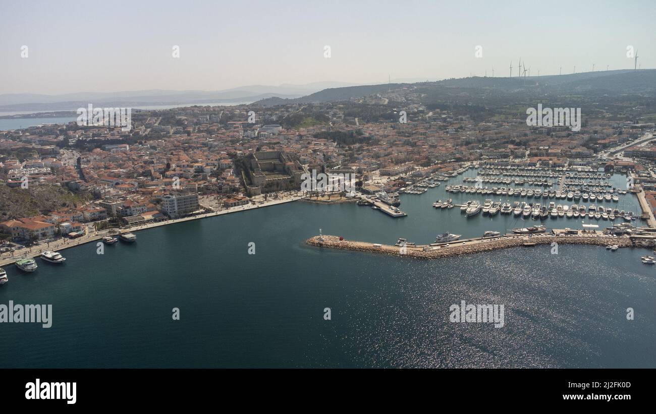 Areial Photo of Cesme Marina in Izmir, Turkey Stock Photo