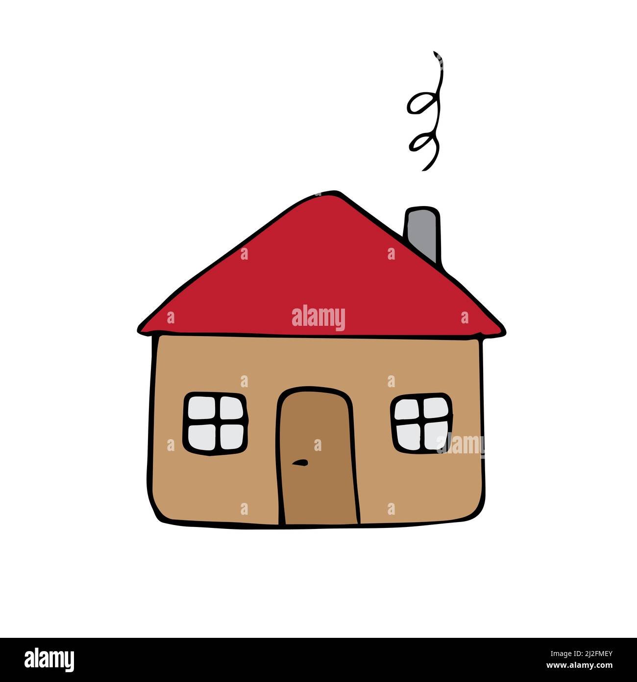 Vector hand drawn doodle colored sketch house isolated on white ...