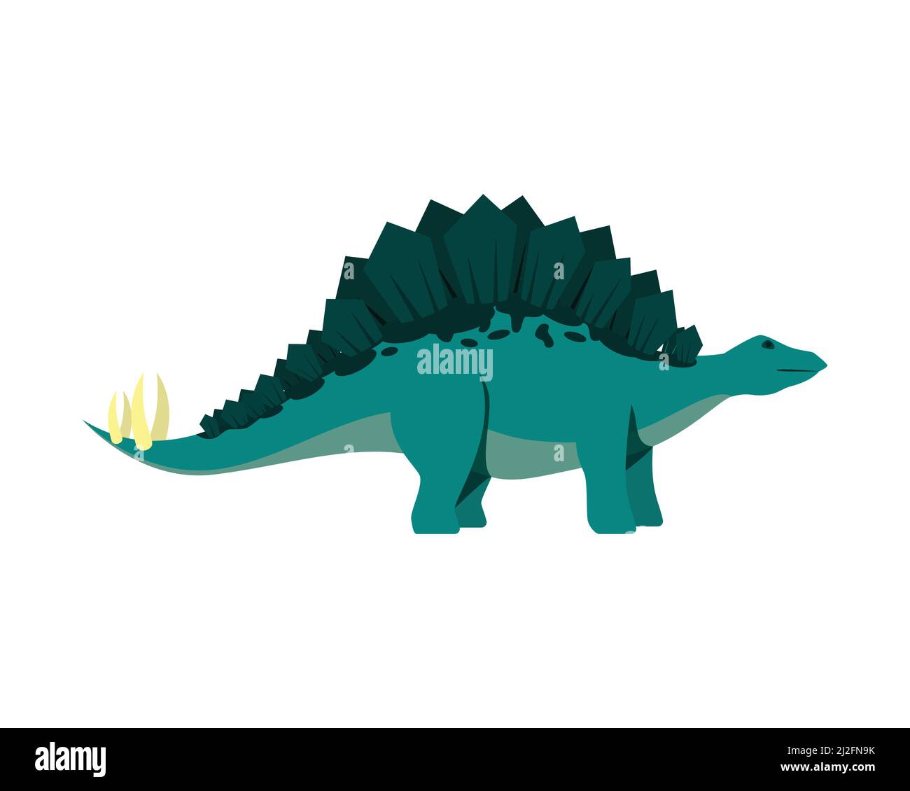 Detailed Stegosaurus the Jurassic Animal Illustration Vector Stock Vector