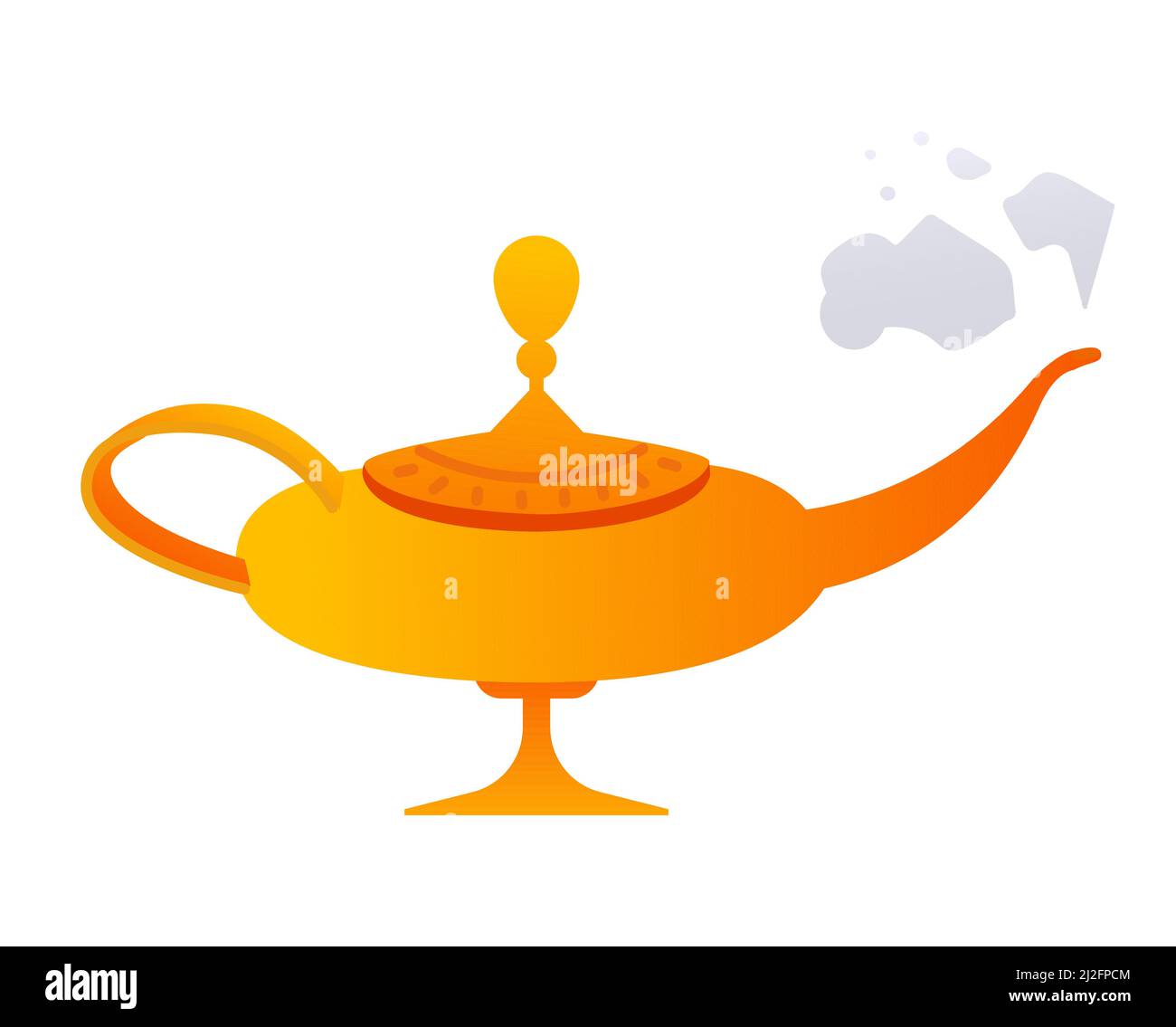 Magic lamp - modern flat design style single isolated object Stock Vector